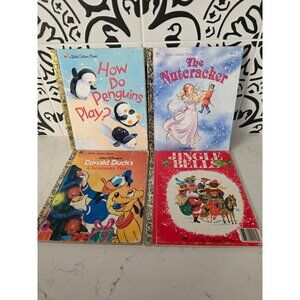 Lot of 4 Vintage DISNEY LITTLE GOLDEN BOOKS Christmas Themed